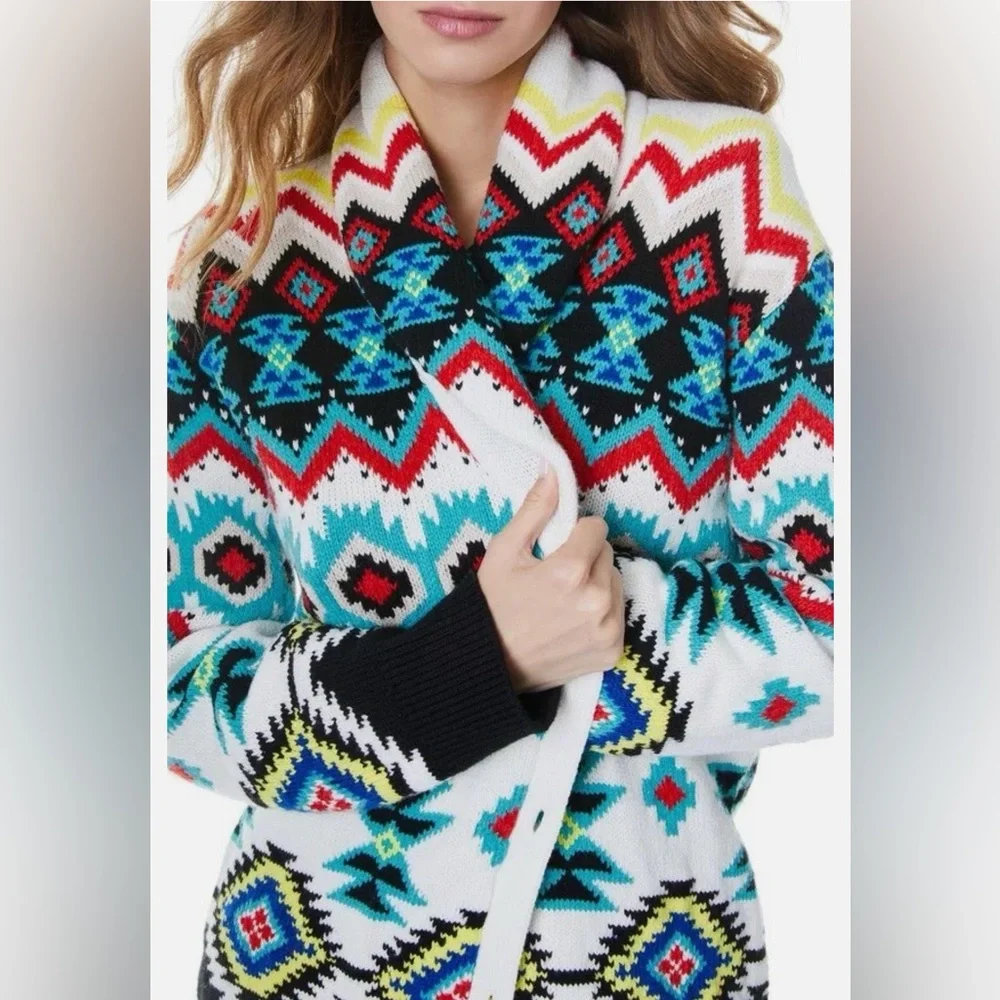 Alice + Olivia Jenn Fair Isle Cardigan Size XS